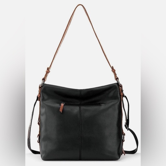 The Sak Handbag Ashland Vintage Leather Bucket Bag Black AUTHENTIC - Picture 12 of 14